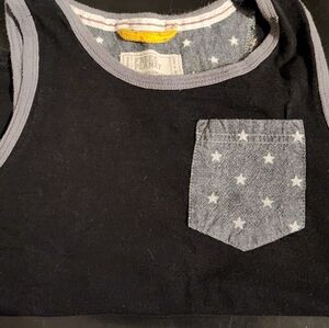 Free Planet Black and Gray Star Tank Top